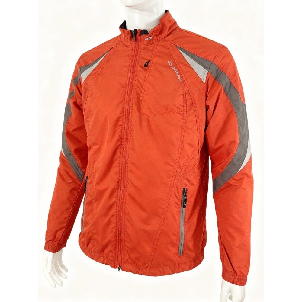 Brooks Men's Medium M Orange Running Jacket Windbreaker Shelter Technology Coat